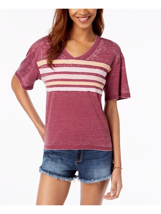 Ultra Flirt Tops - Ultra Flirt Womens Striped Football T-Shirt Size XL